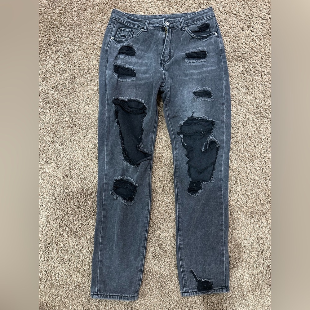 SHEIN black distressed jeans, size Medium women’s